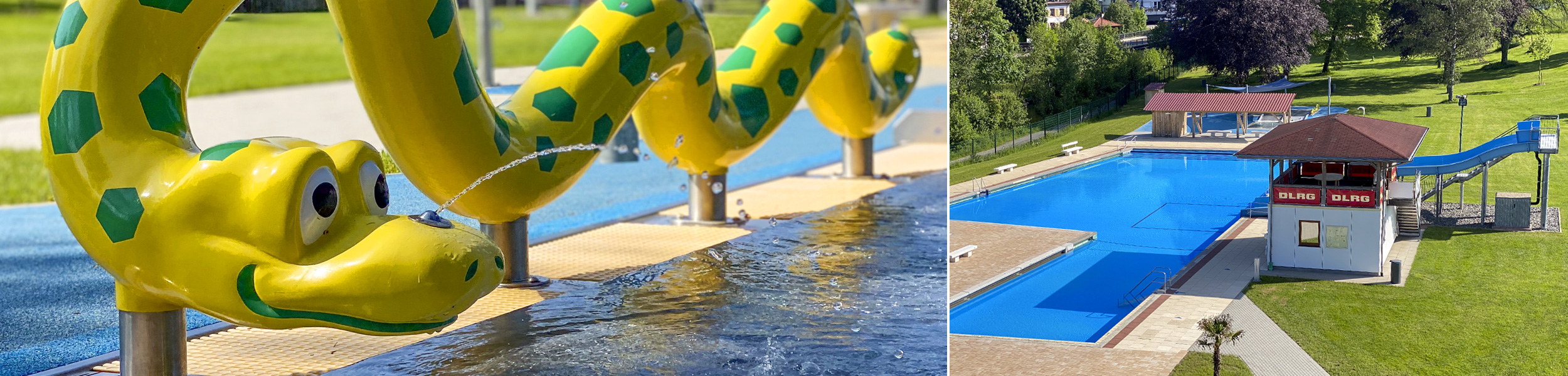 Ansicht der Freibadanlage - Stadtwerke Elzach und IG Bad freuen sich auf Ihren Besuch